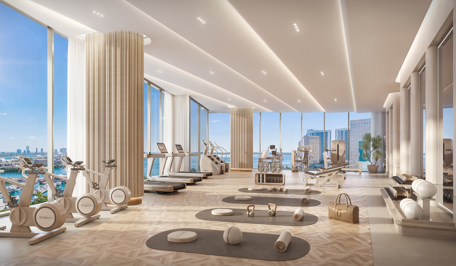 The Source fitness center — state-of-the-art equipment and movement studio on floors 18–19