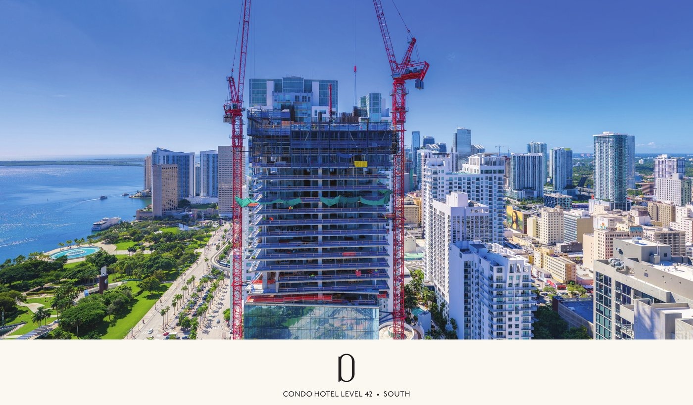 Simulated view from Delano Residences level 42 looking south toward Key Biscayne
